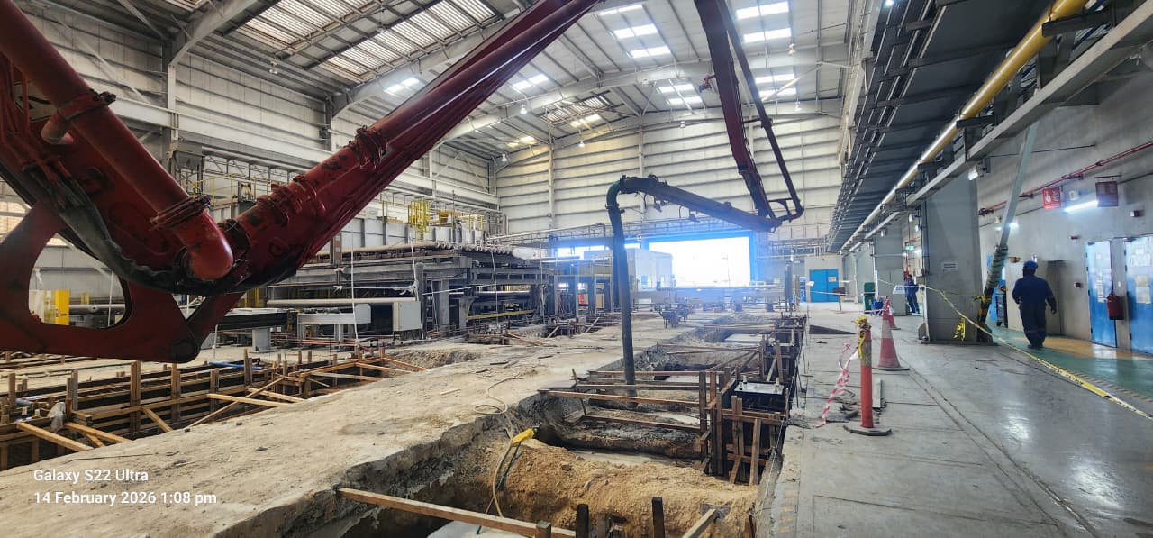 Major civil pour at an industrial site